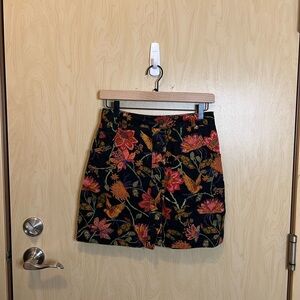 Farm x Anthropologie Floral Quilted Mini Skirt